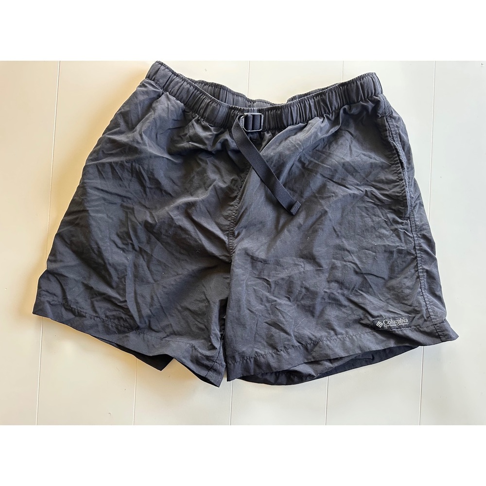 Columbia Womens Black Nylon Hiking Shorts Elastic Waist Belted XL4530 Size M